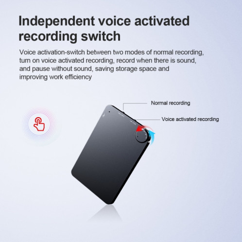 Enregistreur vocal de carte ultra-mince portable K2, capacité: 8 Go (noir) SH102A1929-013