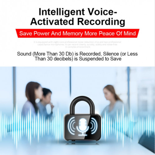 Enregistreur vocal de réduction du bruit HD intelligent Q11, capacité: 32GB (noir) SH104A1043-011