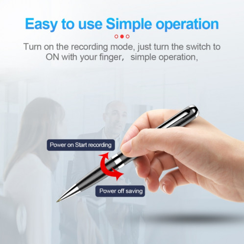 Pen-stylo de réduction de bruit numérique HD intelligent Q96, capacité: 64 Go (noir) SH805A528-011