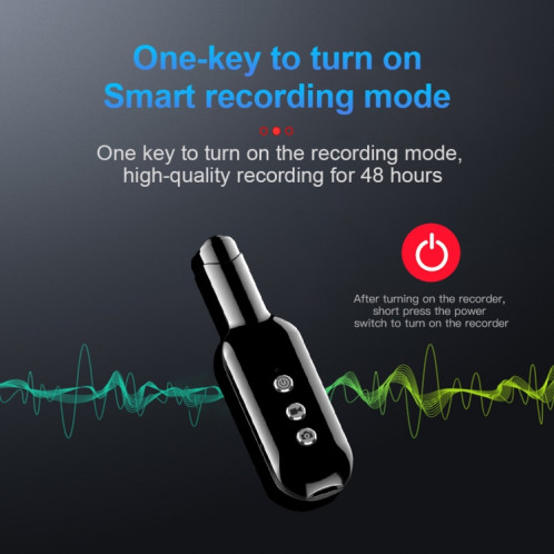 Enregistreur vocal de réduction de bruit Smart de haute définition de D3 AI, capacité: 4 Go (Noir) SH601A728-08