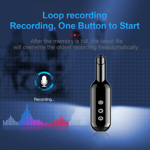 Enregistreur vocal de réduction de bruit Smart de haute définition de D3 AI, capacité: 4 Go (Noir) SH601A728-08