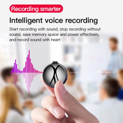 T39 AI Enregistreur de contrôle vocal de réduction de bruit haute définition intelligente, capacité: 8 Go (noir) SH602A679-08