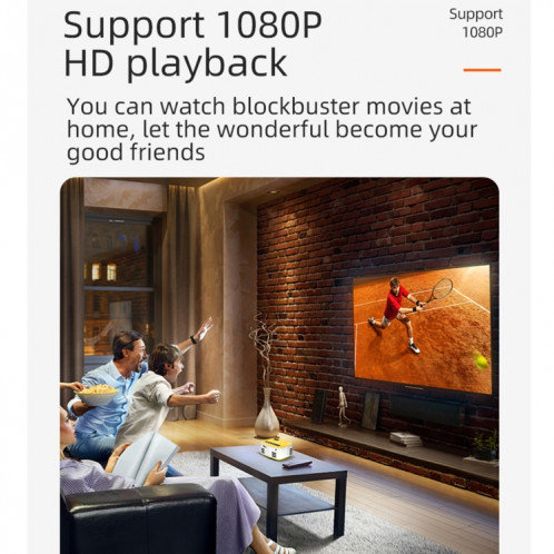 T20 320x240 400 Lumens Portable Home Theater Led HD Numérique Projecteur, Même écran, Bouchon EU (Jaune blanc) SH102A514-09