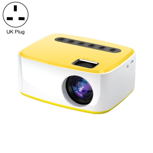 T20 320x240 400 Lumens Portable Home Theater Led HD Digital Projecteur, la même version d'écran, Plug UK (Jaune blanc) SH103A883-09