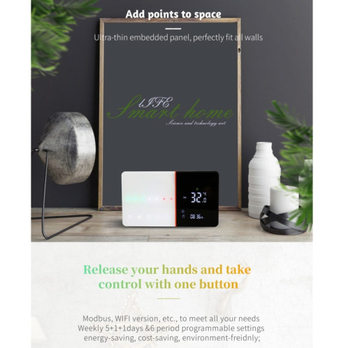 BHT-005-GA 220V AC 3A Thermostat de chauffage à domicile SMART pour la boîte de l'UE, chauffage de l'eau de contrôle avec un seul capteur interne SH36741069-08