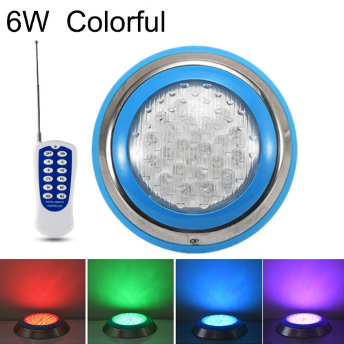 Lumière sous-marine de paysage de lumière de piscine murale en acier inoxydable LED 6W (lumière colorée + télécommande) SH801A241-010