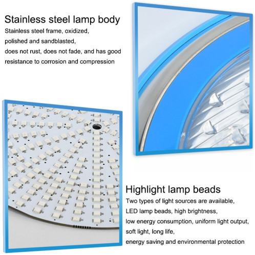Lumière sous-marine de paysage de lumière de piscine murale en acier inoxydable LED 24W (lumière colorée + télécommande) SH806A733-010