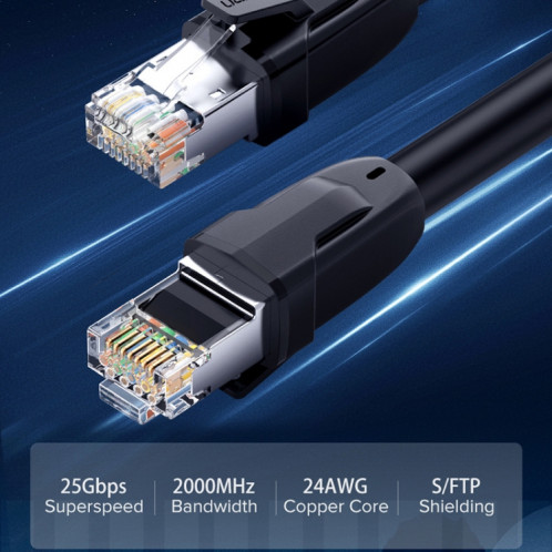 Câble LAN réseau Ethernet UGREEN CAT8, longueur: 1,5 m SU70021785-012