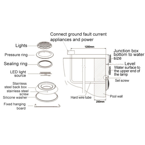 Applique murale en ABS pour piscine, éclairage sous-marin, puissance: 6W SH801H631-08
