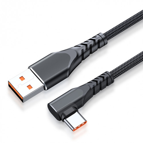 6A 66W USB à USB-C / Type-C Coucher de téléphone mobile Câble de données rapide, longueur: 0.5m (noir) SH501A1512-07
