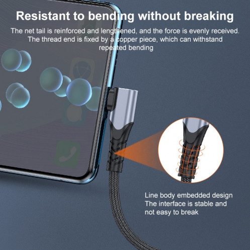6A 66W USB à USB-C / TYPE-C CULLE DE TÉLÉPHONE MOBILE DE DONNÉES FAST DONNÉES, Longueur: 3M (gris) SH504B108-07