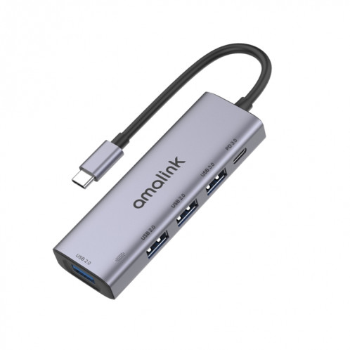 AMALINK 95119D TYPE-C / USB-C à 4 ports Station d'accueil de hub USB + PD 3.0 (gris) SA301A890-06