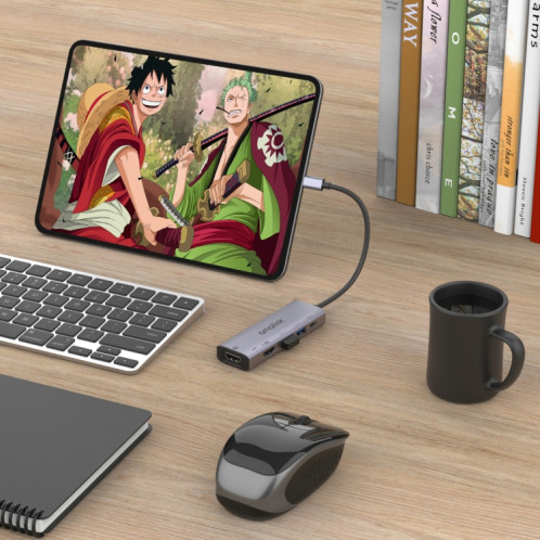 Amalink 95126 Type-C / USB-C à Dual HDMI + 2 ports USB + PD 3.0 Hub multifonctions (gris) SA501A65-07