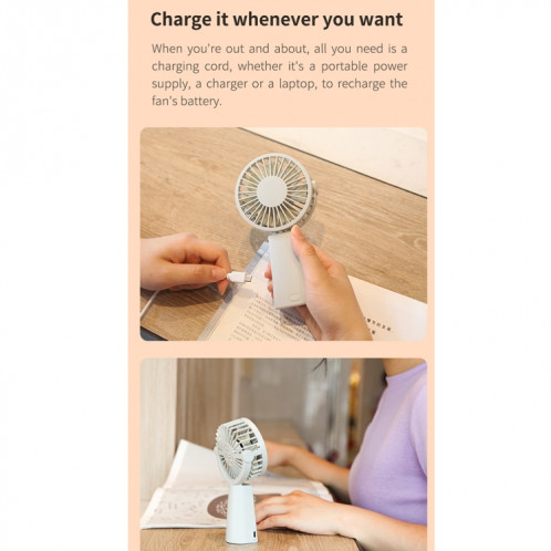 VH F15 ZAO 3 Ventilateur électrique de chargement USB, 3 Réglage de 3 vitesses (gris clair) SX801B1875-07