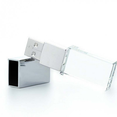 Crystal Flash Light émetteur USB 2.0 Flash Drive Musique de voiture USB Lecteur flash USB, Capacité: 32 Go (Blanc) SH903A289-08