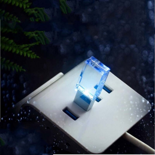 Crystal Flash Light émetteur USB 2.0 Flash Drive Musique de voiture USB Lecteur flash USB, Capacité: 32 Go (Blanc) SH903A289-08