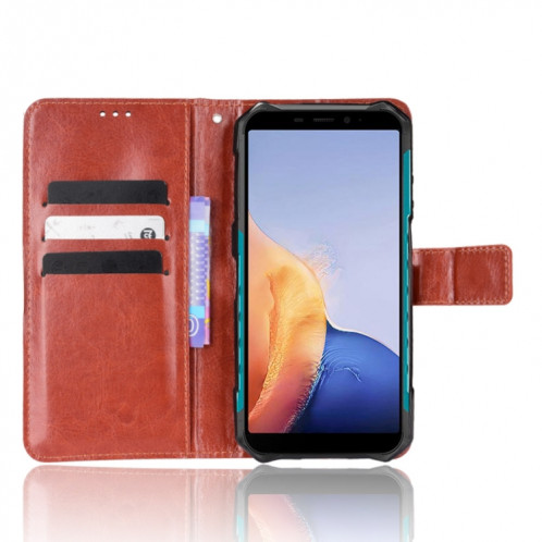 Pour Ulefone Armor x9 Case de téléphone en cuir de texture Crazy Horse Crazy (Brown) SH209D848-07