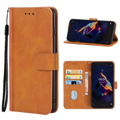 Coque de téléphone en cuir pour Ulefone Armor x8 (Brown) SH517D20-06