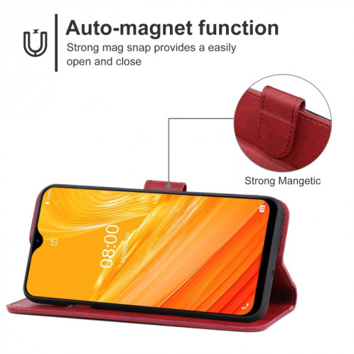 Coque de téléphone en cuir pour Ulefone Note 8 (rouge) SH522C1815-06