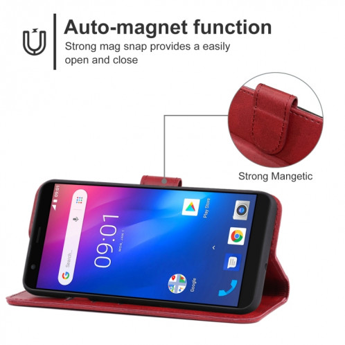 Coque de téléphone en cuir pour Ulefone S1 (rouge) SH022C748-07