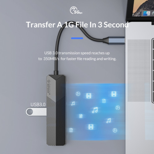 ORICO MDK-6P-GY-BP 6 en 1 Station d'accueil multifonctionnelle de type-C / USB-C (gris) SO301A729-07