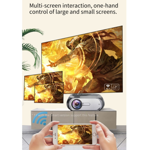 T7I 720P 200 ANSI Home Theater Led HD Digital Projecteur, la même version d'écran, Plug UE (gris argenté) SH002A1076-08