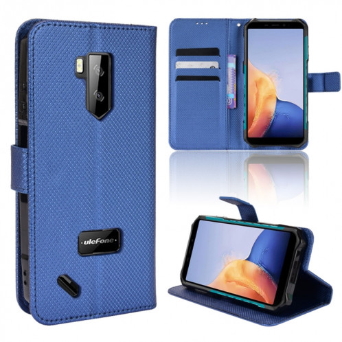 Pour Ulefone Armor x9 Coque de téléphone en cuir Texture de texture de diamant (bleu) SH403C1095-07