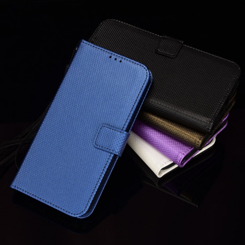 Pour Ulefone Armor x9 Coque de téléphone en cuir Texture de texture de diamant (bleu) SH403C1095-07