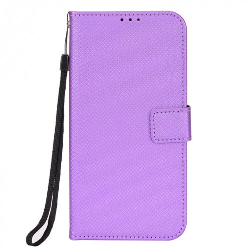 Pour Ulefone Armor x9 Coque de téléphone en cuir Texture de texture de diamant (violet) SH403D147-07