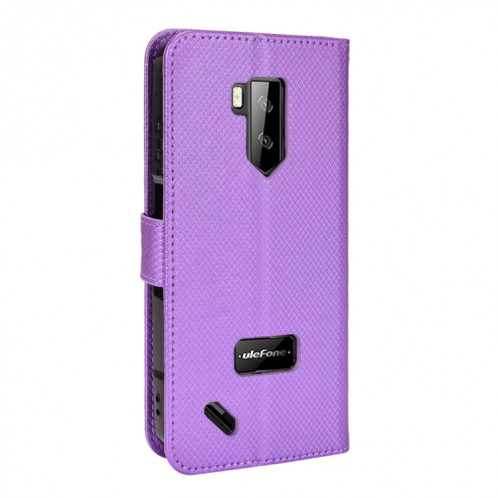 Pour Ulefone Armor x9 Coque de téléphone en cuir Texture de texture de diamant (violet) SH403D147-07