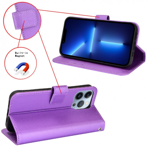 Pour Ulefone Armor x9 Coque de téléphone en cuir Texture de texture de diamant (violet) SH403D147-07