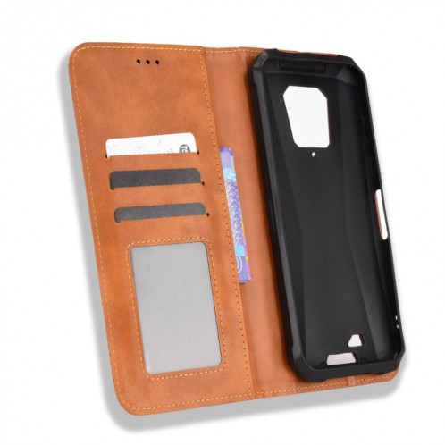 Pour Ulefone Armor 8 Boucle magnétique Coque Téléphone Texture Retro Texture (Brown) SH616B145-07
