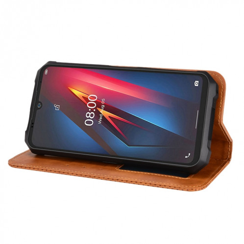 Pour Ulefone Armor 8 Boucle magnétique Coque Téléphone Texture Retro Texture (Brown) SH616B145-07