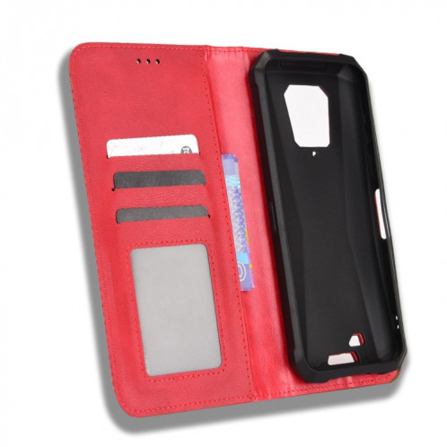 Pour Ulefone Armor 8 Boucle magnétique Coque Téléphone Texture rétro (rouge) SH616D753-07