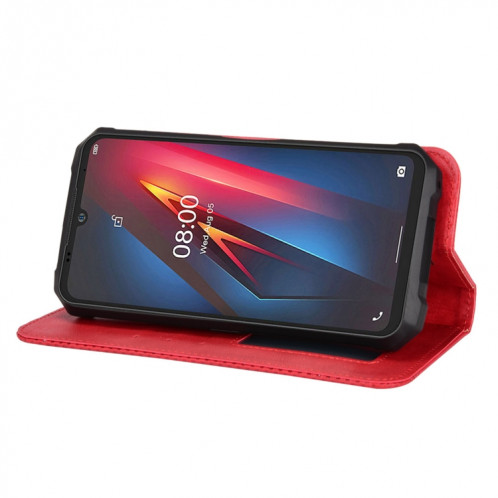 Pour Ulefone Armor 8 Boucle magnétique Coque Téléphone Texture rétro (rouge) SH616D753-07