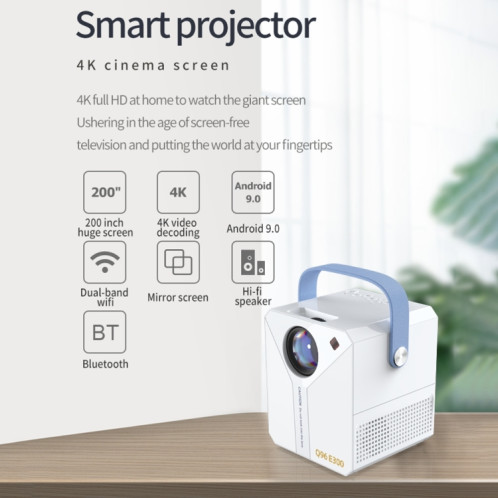 Projecteur HD 4K portable intelligent ZXL-Y8, prise britannique, spécification : version écran de téléphone (blanc) SH002A322-010