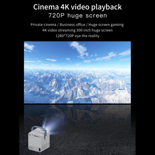 Projecteur HD 4K portable intelligent ZXL-Y8, prise US, spécification : version écran de téléphone (blanc) SH302A53-010