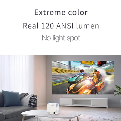 Projecteur HD 4K portable intelligent ZXL-Y8, prise US, spécification : version écran de téléphone (blanc) SH302A53-010
