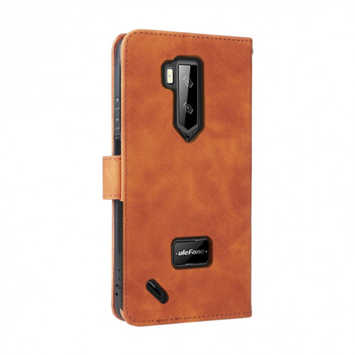 Pour Ulefone Armor X9 Skin Senteuse Boucle magnétique Texture de veau Coque Téléphone PU (Brown) SH602E631-07