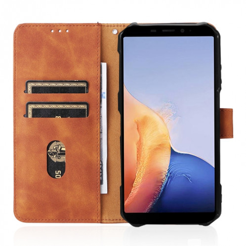 Pour Ulefone Armor X9 Skin Senteuse Boucle magnétique Texture de veau Coque Téléphone PU (Brown) SH602E631-07