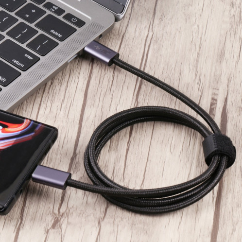 140W USB 2.0 USB-C / Type-C Homme au câble de données tressé mâle USB-C / C / C / C / C / Cable Longueur: 1,5 m (noir) SH602A580-04