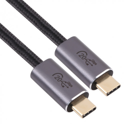20 Gbps USB 3.2 USB-C / Type-C mâle au câble de données tressé masculin USB-C / C / C / C / C / de la longueur du câble: 2m (noir) SH204A1262-04