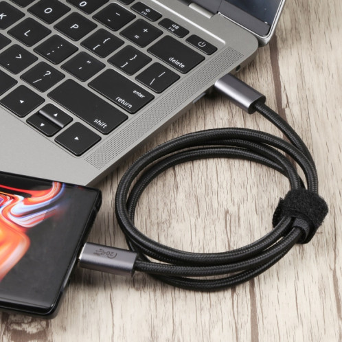 20 Gbps USB 3.2 USB-C / Type-C mâle au câble de données tressé masculin USB-C / C / C / C / C / de la longueur du câble: 2m (noir) SH204A1262-04