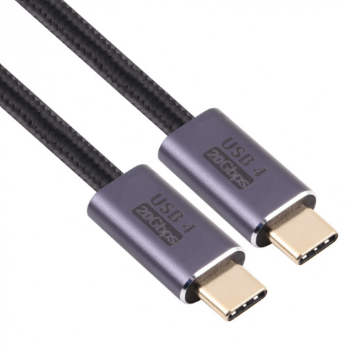 20 Gbps USB 4 Homme USB-C / TYPE-C mâle au câble de données tressé mâle USB-C / C / C / C / C / Cable Longueur: 3M (Noir) SH505A1088-05