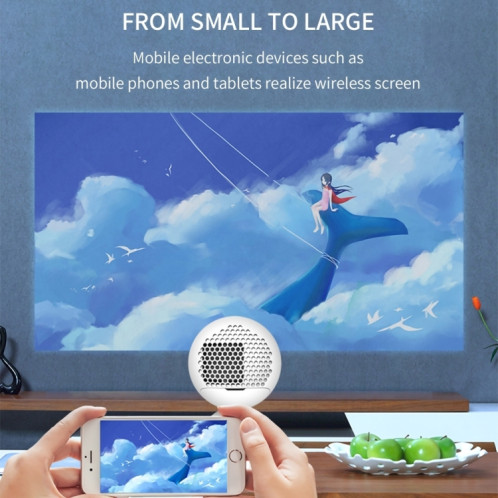 YG220 Même écran Version Enfants Projecteur Enfants Mini Projecteur de haut-parleur Home Portable à LED, Type de fiche: US Plug (Blanc) SH902B167-09