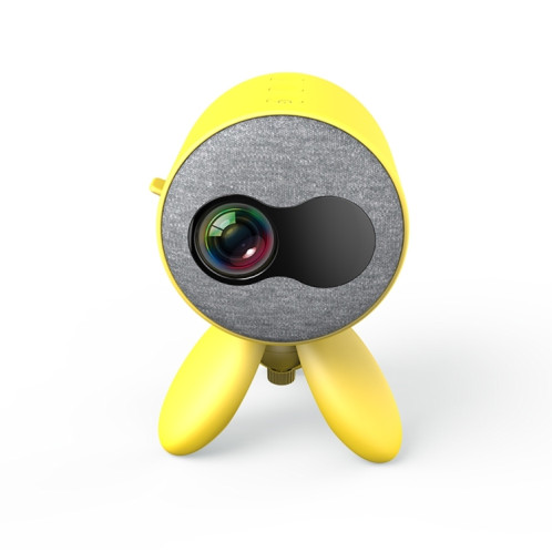 YG220 Même écran Version Enfants Projecteur Mini LED Portable Home Projecteur de haut-parleur, Type de prise: UK Plug (Jaune) SH903C753-09