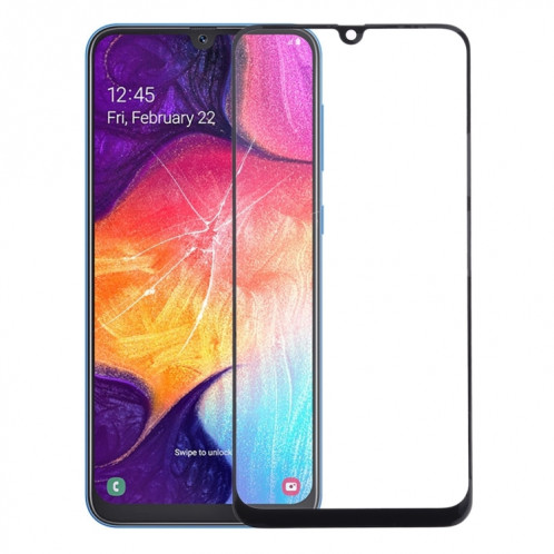 Pour Samsung Galaxy A30 / A50 Lentille en verre extérieure de l'écran avant avec adhésif optiquement transparent OCA SH26071714-06