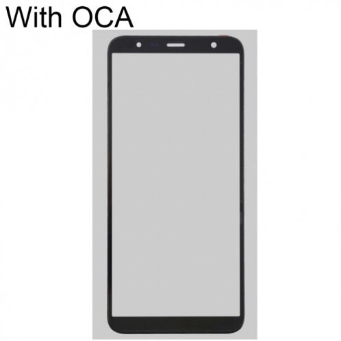 Pour Samsung Galaxy J4 + / J6 + Lentille en verre extérieure de l'écran avant avec adhésif optiquement transparent OCA SH2640426-06