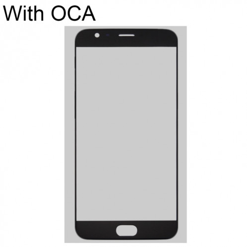 Pour OnePlus 5 lentille extérieure en verre d'écran avant avec adhésif optiquement transparent OCA SH29021247-07