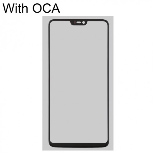 Pour OnePlus 6 lentille extérieure en verre d'écran avant avec adhésif optiquement transparent OCA SH29041887-07